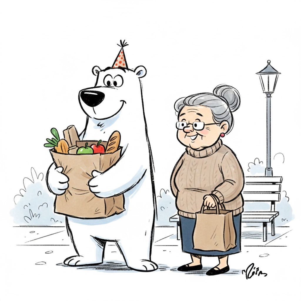 Doogie helping Grandma